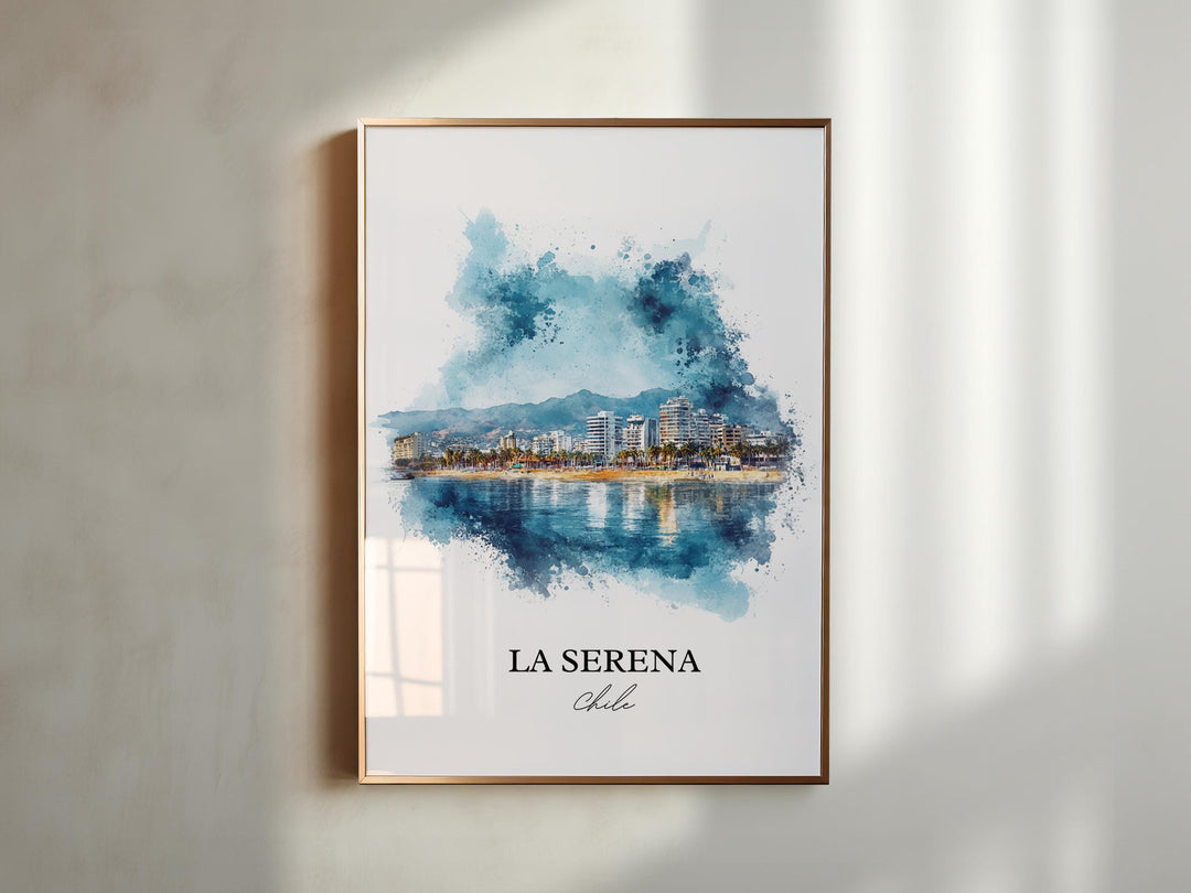 La Serena Chile Art, La Serena Print, Chile Watercolor Art, La Serena Chile Gift, Travel Print, Travel Poster, Housewarming Gift