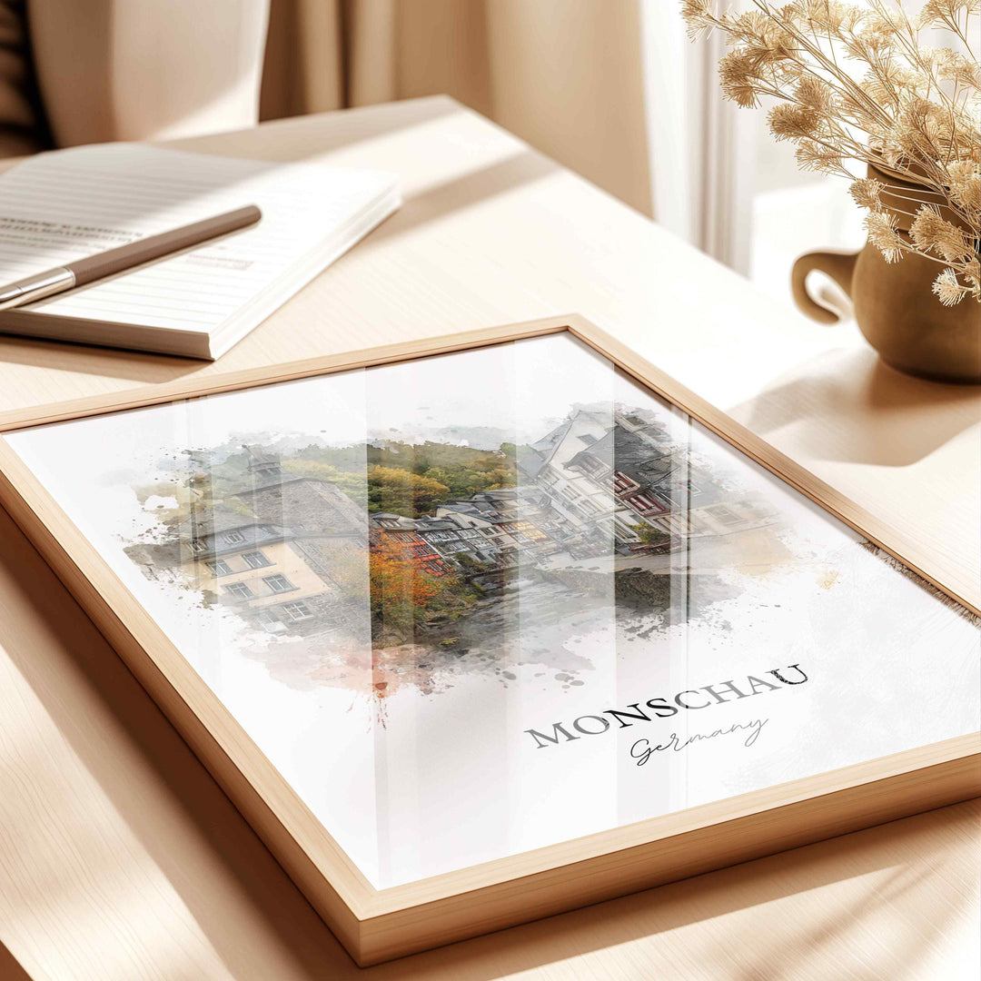 Monschau, Germany – Watercolor Art Print