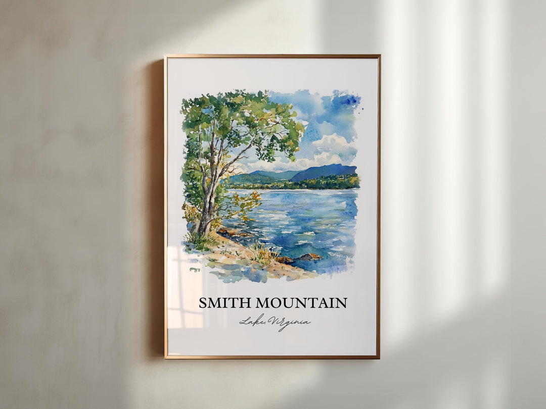 Smith Mountain Lake Art, Roanoke Region Print, Virginia Artwork, Smith Mountain Lake Gift, Travel Print, Travel Poster, Housewarming Gift
