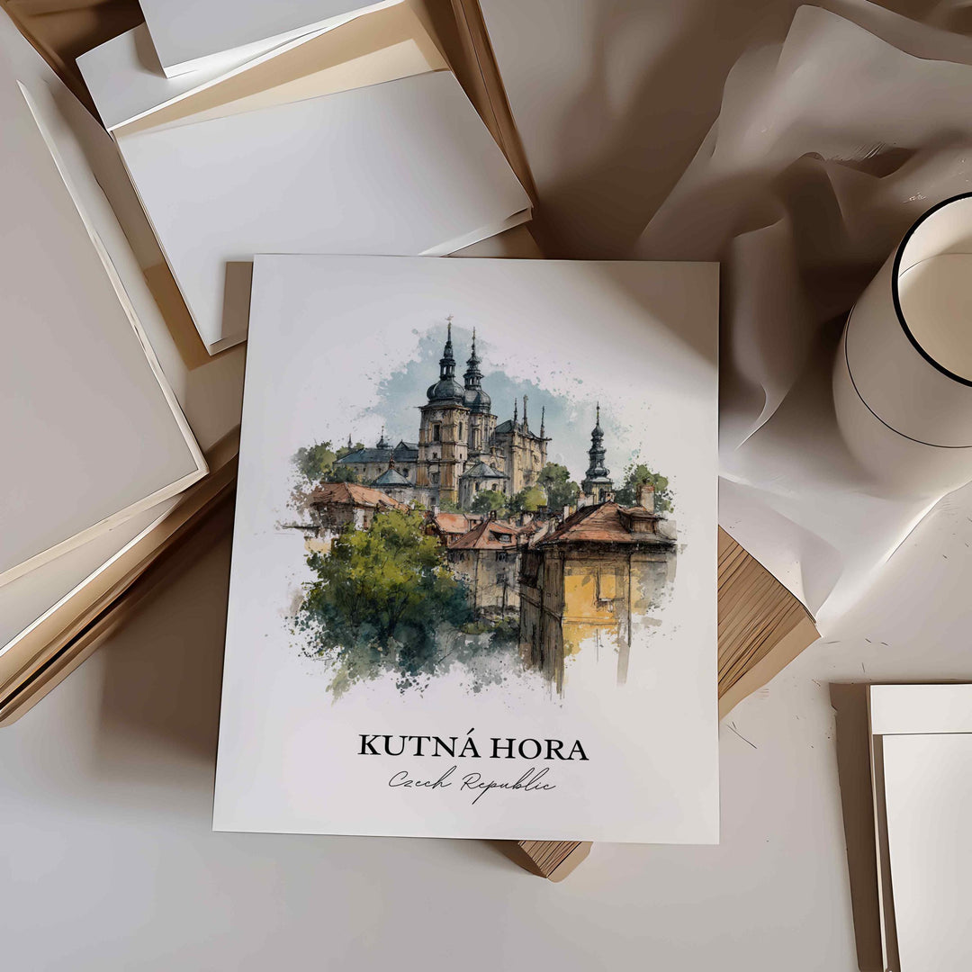 Kutná Hora, Czech Republic – Watercolor Art Print