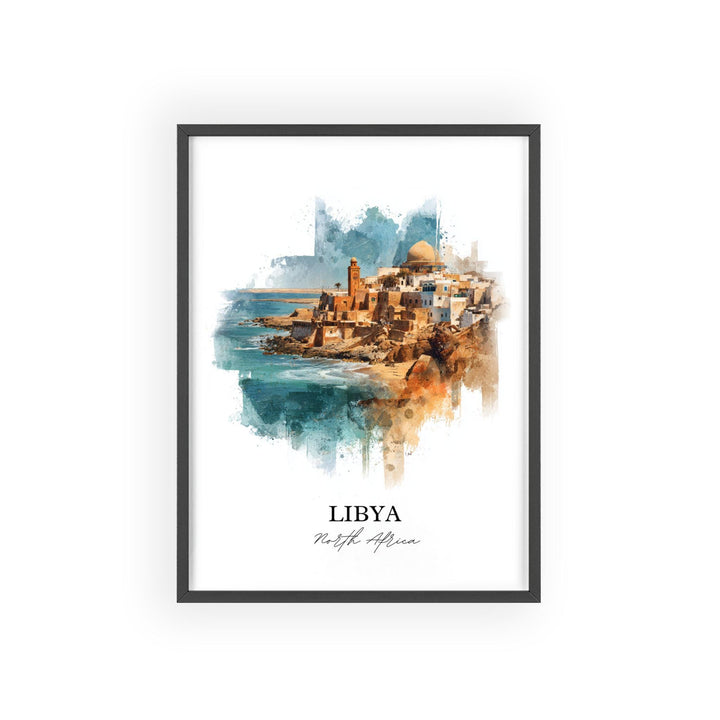 Libya Wall Art, Libya Print, Libya Watercolor Art, Northern Africa Gift, Travel Print, Travel Poster, Housewarming Gift