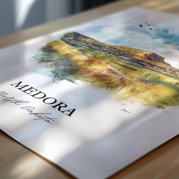 Medora, North Dakota, USA – Watercolor Art Print