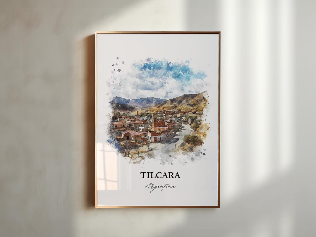 Tilcara Wall Art, Tilcara Agrentina Print, Argentina Watercolor Art, Tilcara Gift, Travel Print, Travel Poster, Housewarming Gift