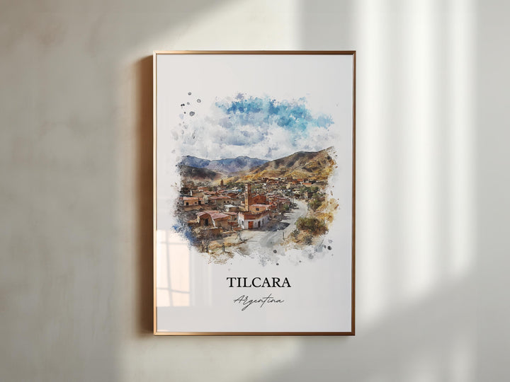 Tilcara Wall Art, Tilcara Agrentina Print, Argentina Watercolor Art, Tilcara Gift, Travel Print, Travel Poster, Housewarming Gift