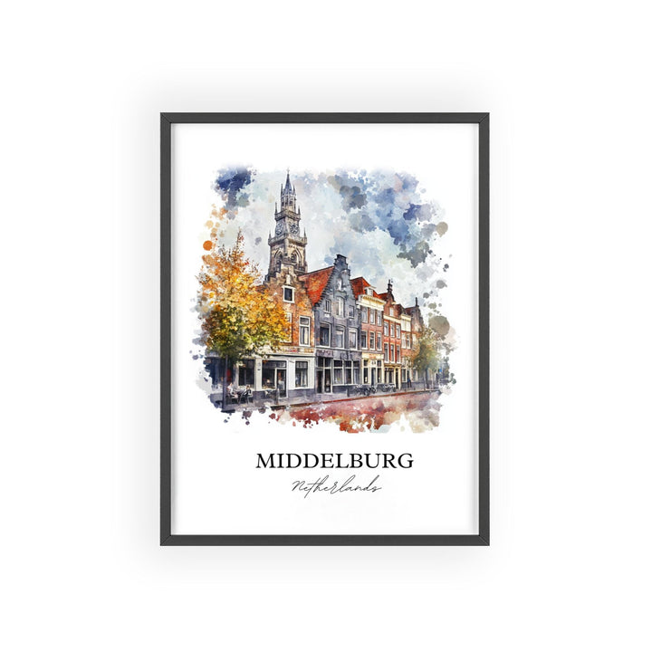 Middelburg Netherlands Art, Zeeland Print, Netherlands Watercolor, Middelburg NLD Gift, Travel Print, Travel Poster, Housewarming Gift