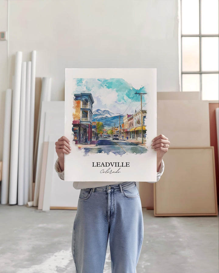Leadville CO Wall Art, Lake County CO Print, Colorado Watercolor Art, Leadville Gift, Travel Print, Travel Poster, Housewarming Gift