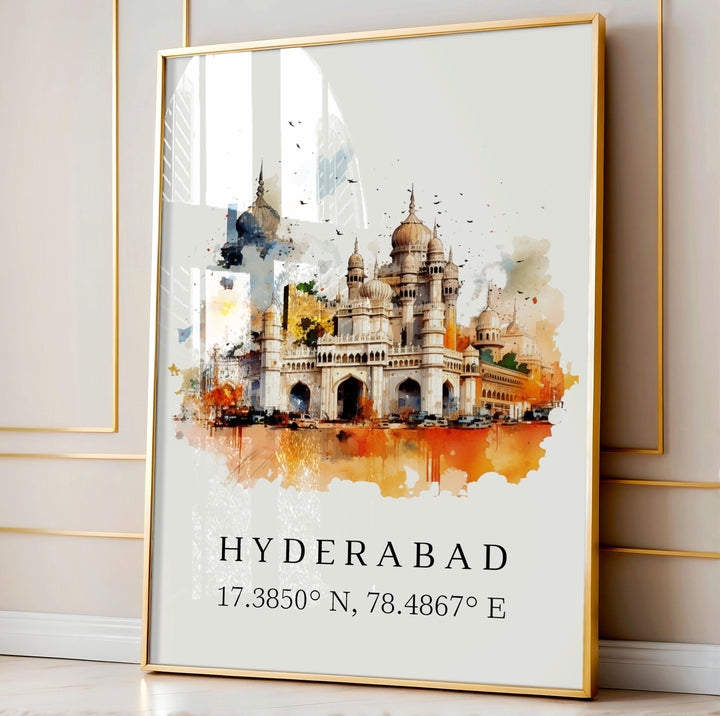 Hyderabad India wall art - India, Hyderabad poster, Hyderabad Wedding gift, Birthday present, Custom Text, Personalised Gift