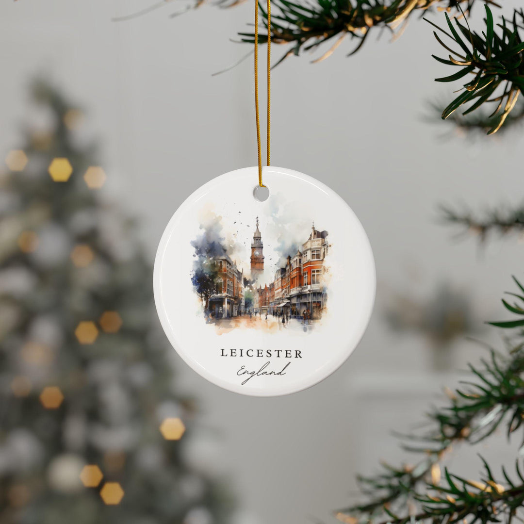 Leicester England Ornament: Unique Leicester Souvenir, England Xmas Decor, and Authentic Leicester Gift