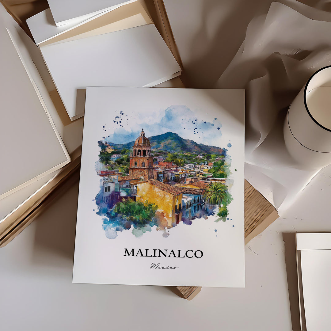 Malinalco MX Wall Art, Ixtapan Region Print, Mexico Watercolor Art, Malinalco Mexico Gift, Travel Print, Travel Poster, Housewarming Gift