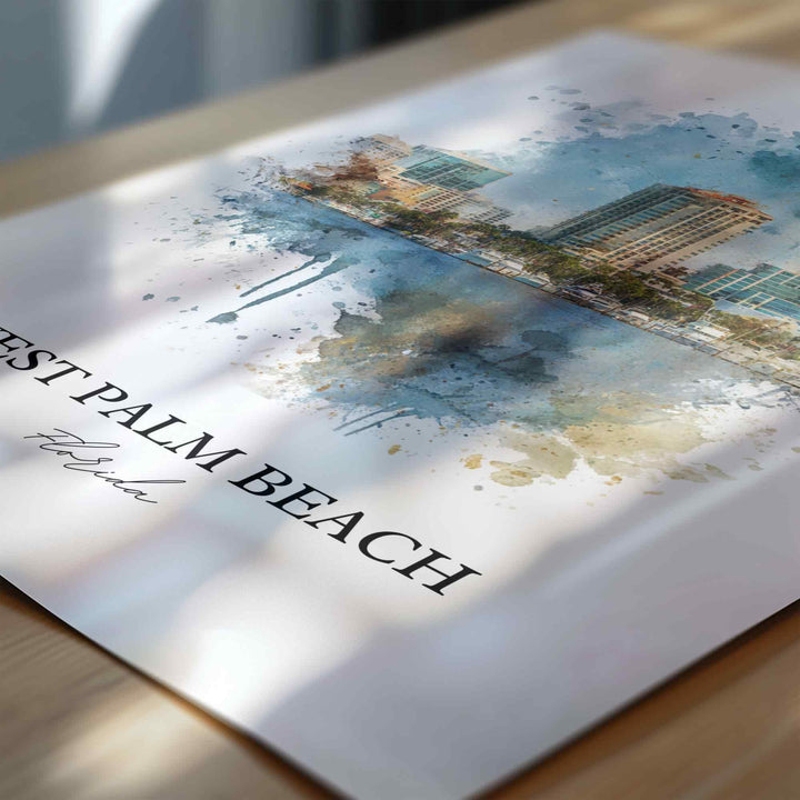 West Palm Beach, Florida – Watercolor Art Print