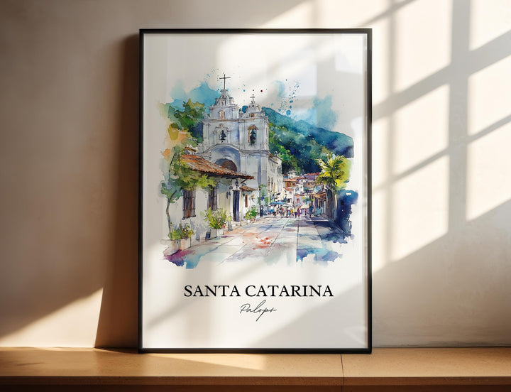 Santa Catarina Palopó Art, Guatemala Print, Guatemala Watercolor Art, Lake Atitlán Gift, Travel Print, Travel Poster, Housewarming Gift
