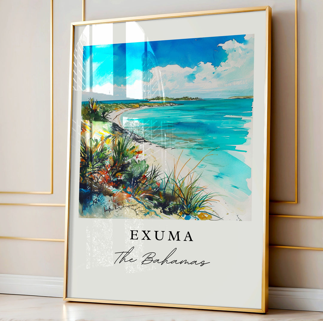 Exuma Bahamas wall art - The Bahamas, Exuma print, Exuma Wedding gift, Exuma Birthday present, Custom Text, Perfect Gift