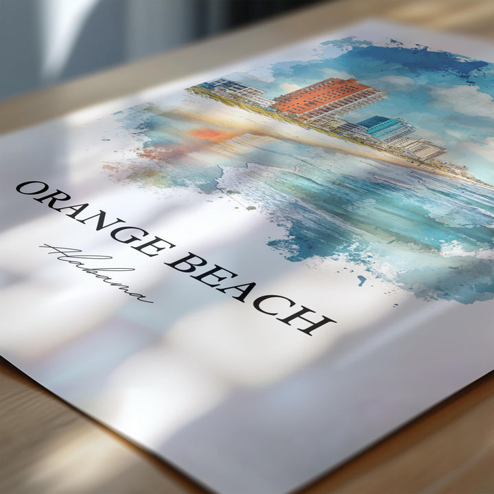 Orange Beach, Alabama – Watercolor Art Print