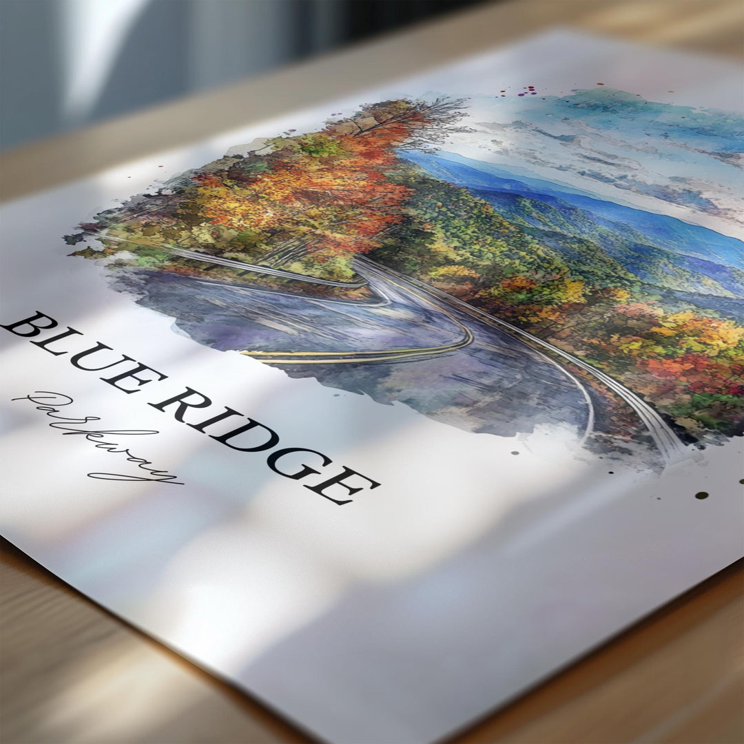Blue Ridge Parkway Wall Art, Ravensford NC Print, North Carolina Artwork, Blue Ridge NC Gift, Travel Print, Travel Poster, Housewarming Gift