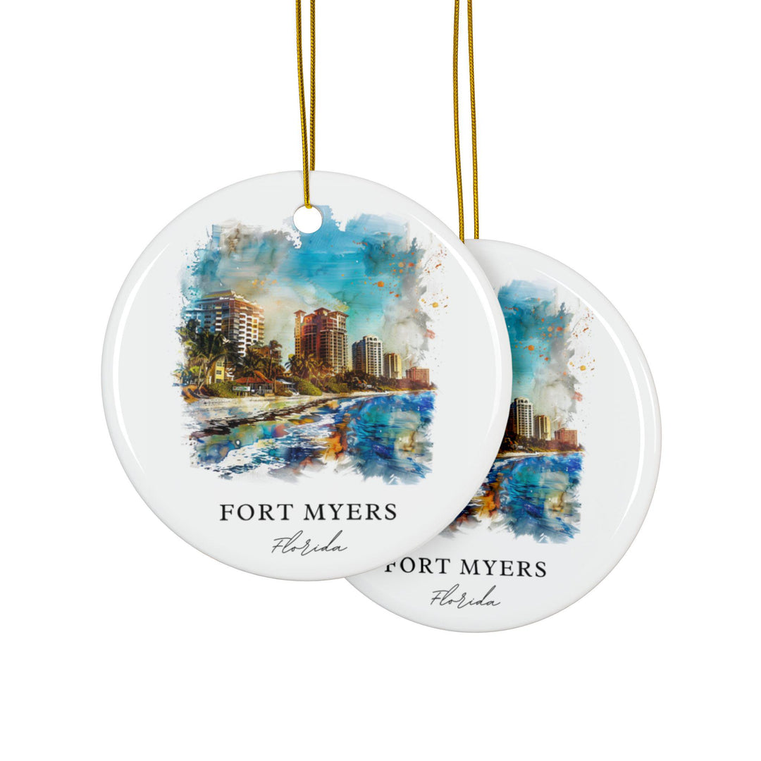 Fort Myers FL Ornament: Unique Fort Myers Souvenir, Fort Myers Xmas Decor, and Authentic Florida Gift