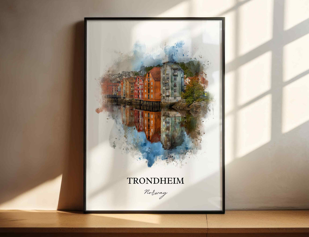 Trondheim, Norway – Watercolor Art Print