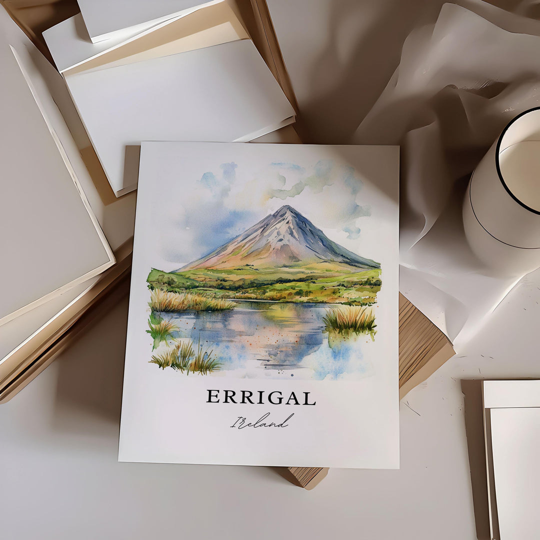 Errigal Ireland Wall Art, Errigal Print, Errigal Watercolor Art, Gweedore Donegal Gift, Travel Print, Travel Poster, Housewarming Gift