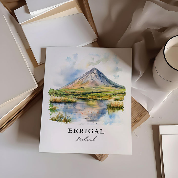 Errigal Ireland Wall Art, Errigal Print, Errigal Watercolor Art, Gweedore Donegal Gift, Travel Print, Travel Poster, Housewarming Gift