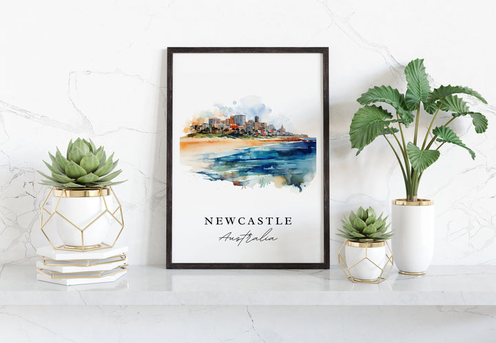 Newcastle Aus wall art - Australia, Newcastle poster, Newcastle Australia Wedding gift, Birthday present, Custom Text, Personalized Gift