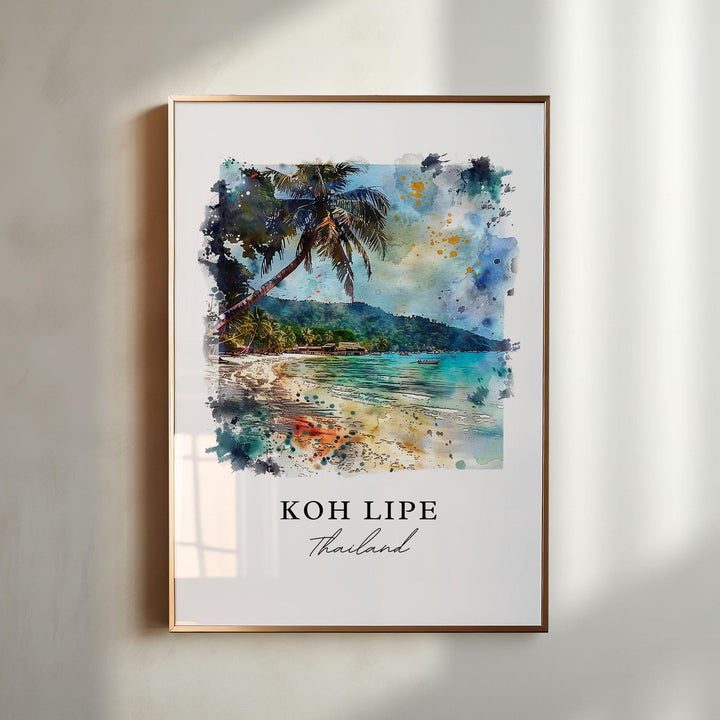 Koh Lipe Thailand Art, Koh Lipe Thailand Print, Andaman Sea Watercolor Art, Koh Lipe Gift,