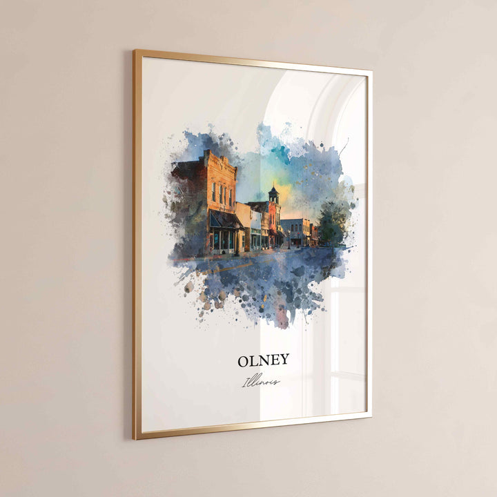 Olney, Illinois – Watercolor Art Print