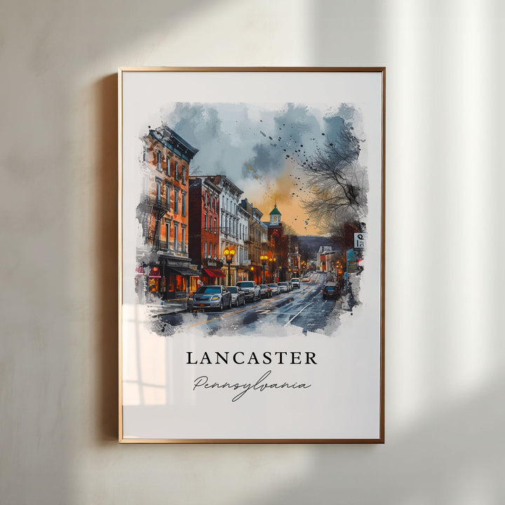 Lancaster Art Print, Pennsylvania Print, Lancaster Wall Art, Lancaster PA Gift, Travel Print, Travel Poster, Travel Gift, Housewarming Gift