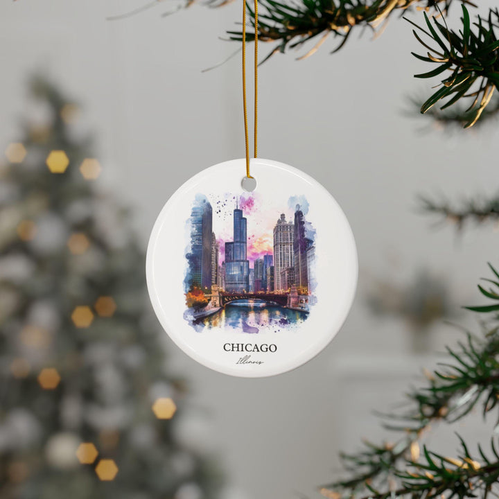 Chicago IL Ornament: Unique Chicago Souvenir, Chicago Illinois Xmas Decor, and Authentic Chicago IL Gift