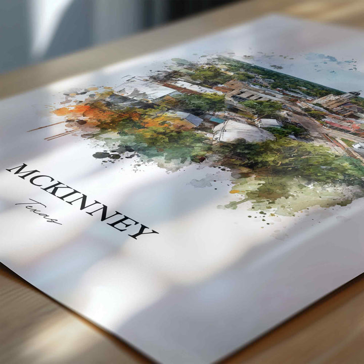 McKinney, Texas – Watercolor Art Print