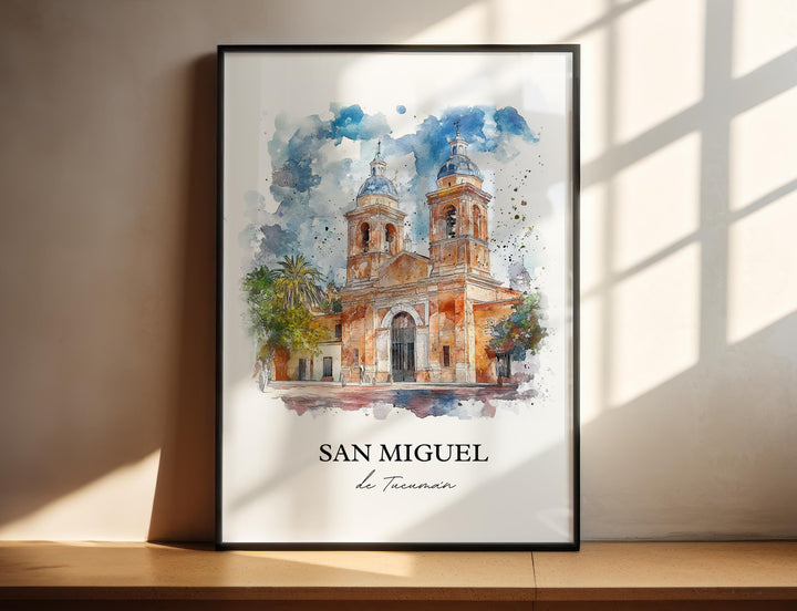 San Miguel de Tucumán Art, Argentina Print, Argentina Watercolor, San Miguel de Tucumán Gift, Travel Print, Travel Poster, Housewarming Gift