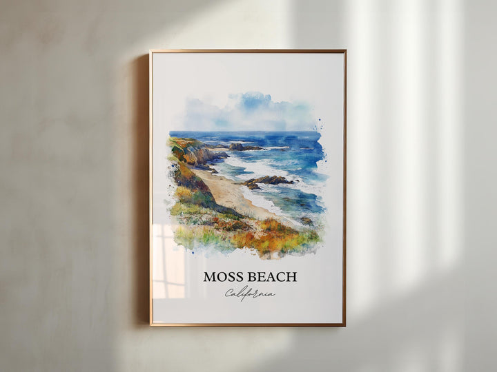 Moss Beach Wall Art, Moss Beach Print, San Mateo County Artwork, Moss Beach Gift, Travel Print, Travel Poster, Housewarming Gift