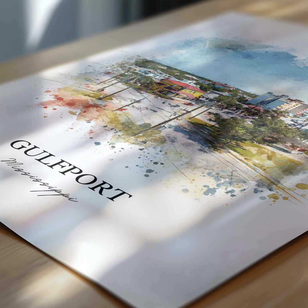 Gulfport, Mississippi – Watercolor Art Print