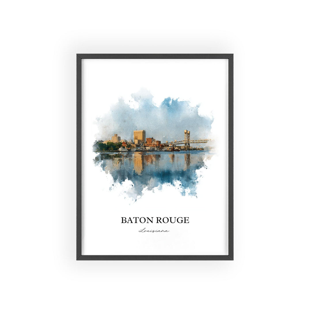 Baton Rouge, Louisiana – Watercolor Art Print