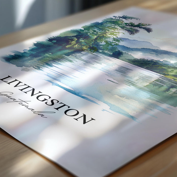 Livingston Guatemala Wall Art, Izabal Print, Guatemala Watercolor Art, Livingston Gift, Travel Print, Travel Poster, Housewarming Gift