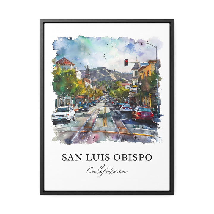 San Luis Obispo Art, San Luis Obispo Print, SLO California Watercolor, San Luis Obispo Gift,