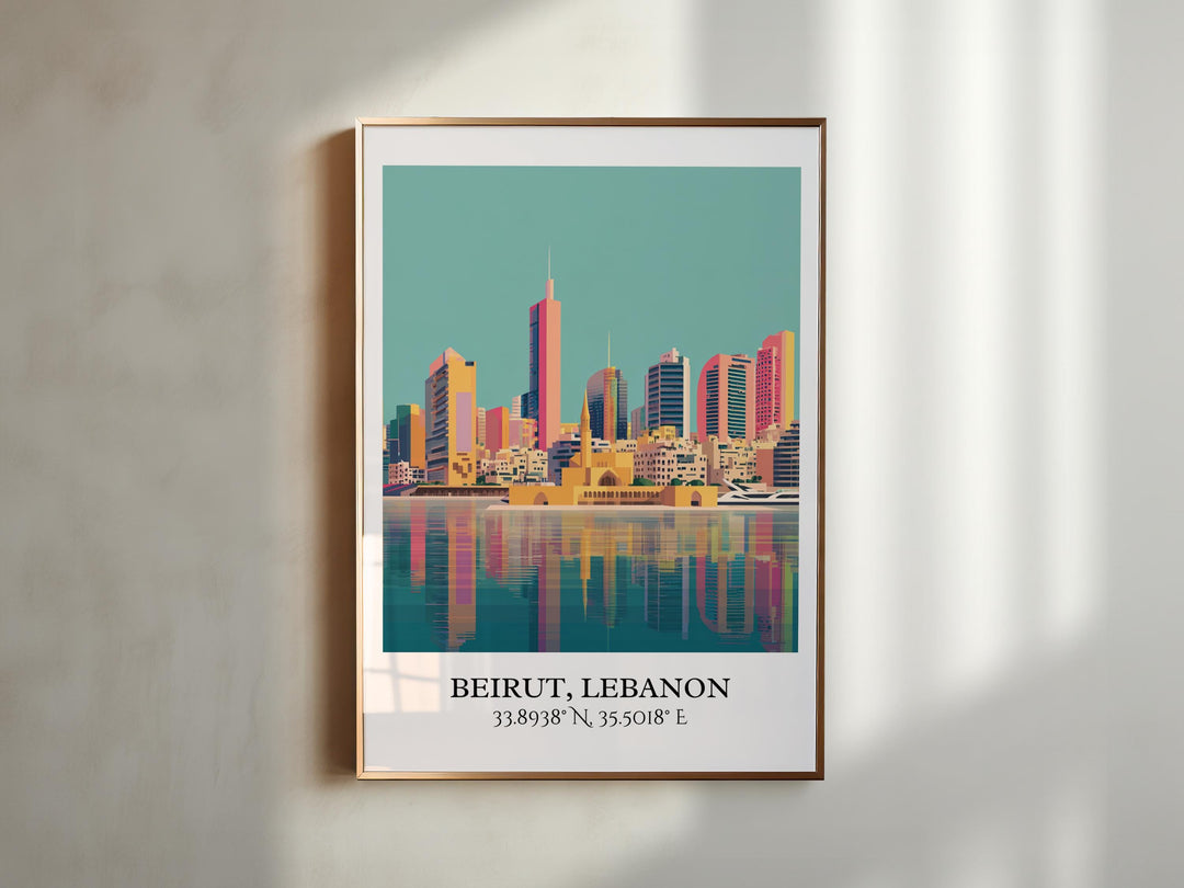 Beirut Lebanon Art, Beirut Retro Travel Art, Beirut Home Decor, Beirut Gift, Lebanon Travel Art, Travel Prints, Housewarming Gift