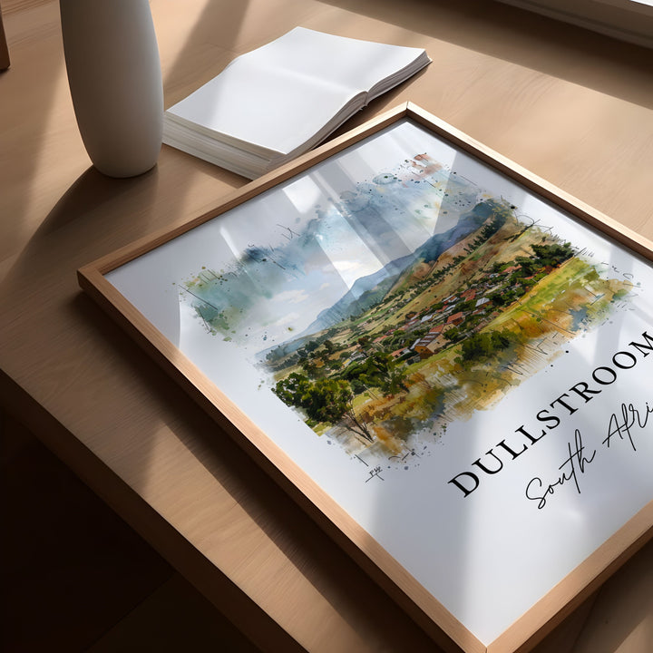 Dullstroom South Africa Art, Dullstroom Print, Emnothweni Watercolor Art, Mpumalanga Gift,