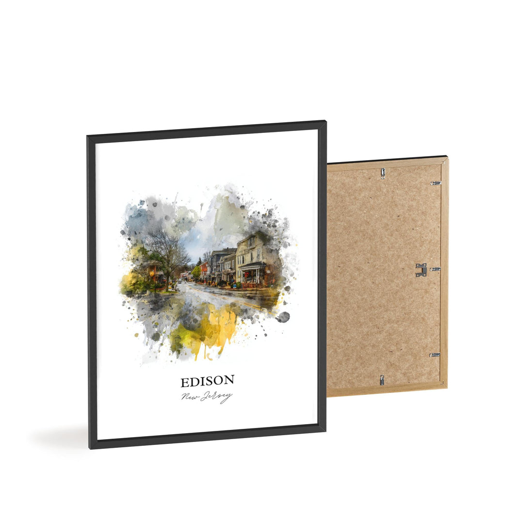 Edison, New Jersey, USA – Watercolor Art Print