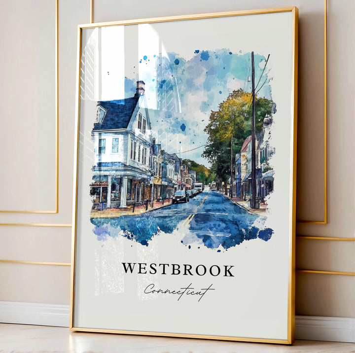 Westbrook CT Wall Art, Westbrook Print, Westbrook Watercolor Art, Middlesex County CT Gift,