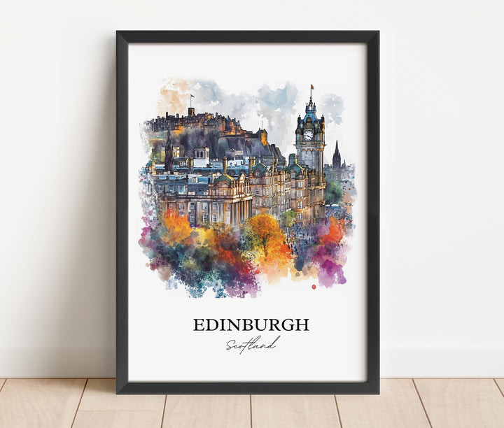 Edinburgh Wall Art, Edinburgh Print, Scotland Watercolor Art, Edinburgh Scotland Gift, Travel Print, Travel Poster, Housewarming Gift