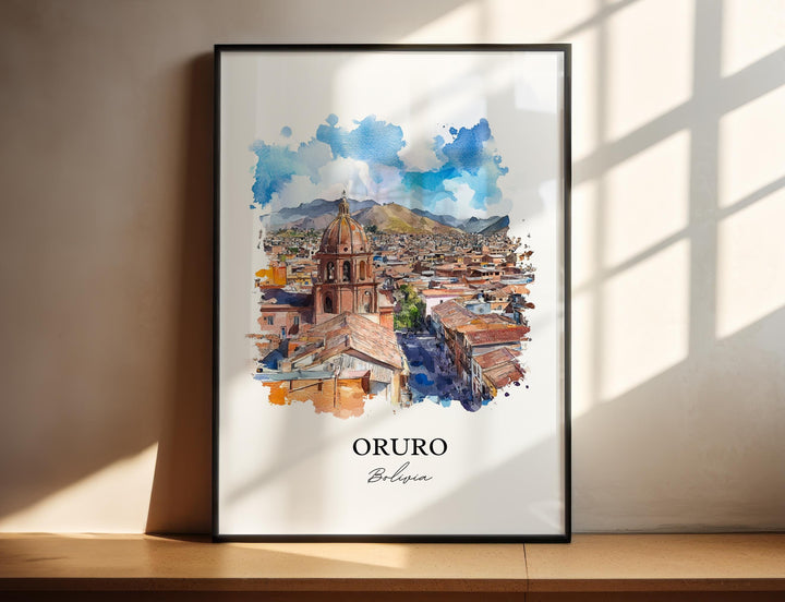 Oruro, Bolivia – Watercolor Art Print