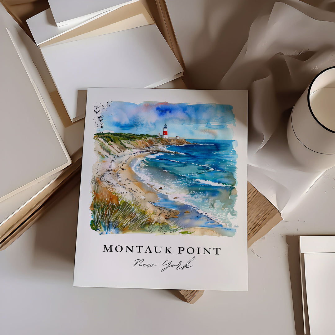 Montauk Point Art Print, Montauk Print, Long Island Wall Art, Montauk Beach Gift, Travel Print, Travel Gift, Housewarming Gift