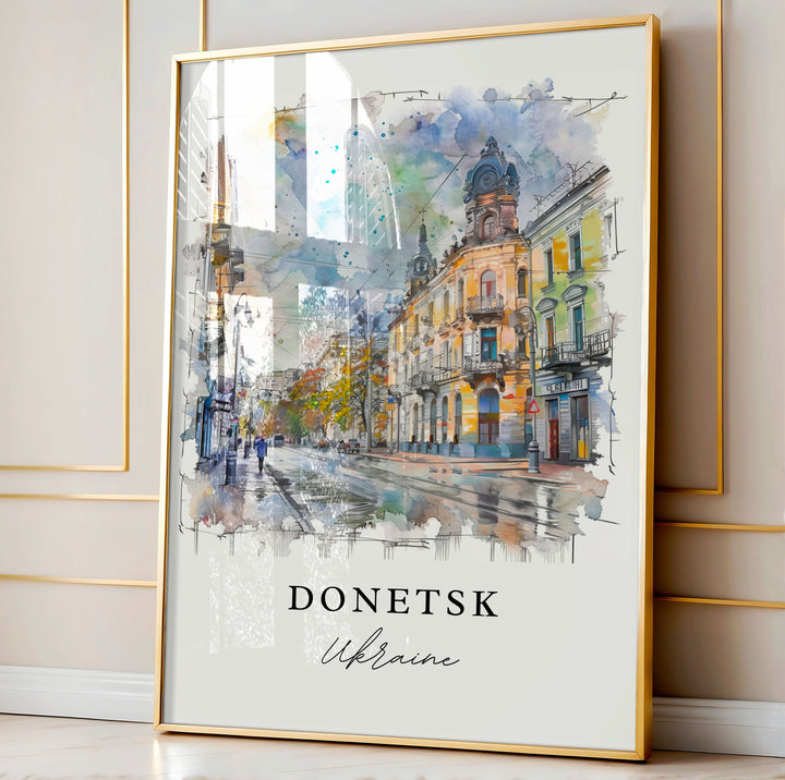 Donetsk Art Print, Donetsk Print, Ukraine Wall Art, Donetsk Ukraine Gift, Travel Print, Travel Poster, Travel Gift, Housewarming Gift