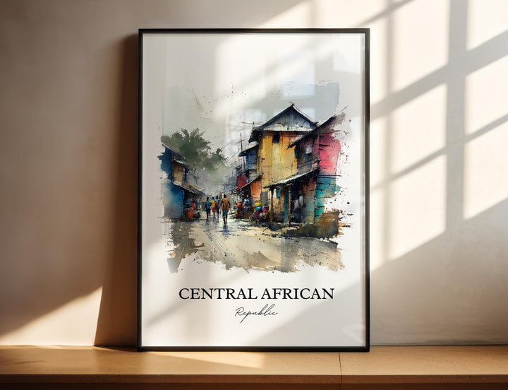 Central African Republic Wall Art, CAR Print, Africa Artwork, Central African Republic Gift, Travel Print, Travel Poster, Housewarming Gift