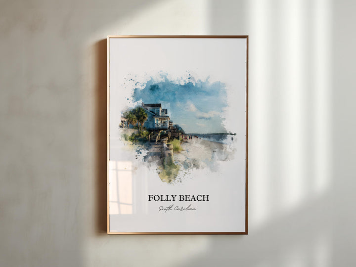 Folly Beach, SC – Watercolor Art Print
