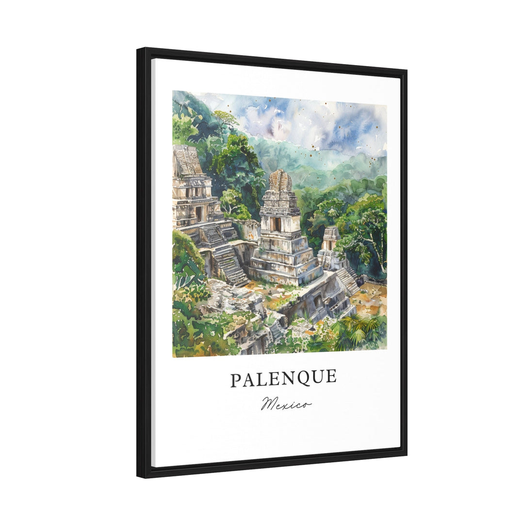 Palenque Wall Art, Palenque Mexico Print, Chiapas MX Watercolor, Palenque Mexico Gift,