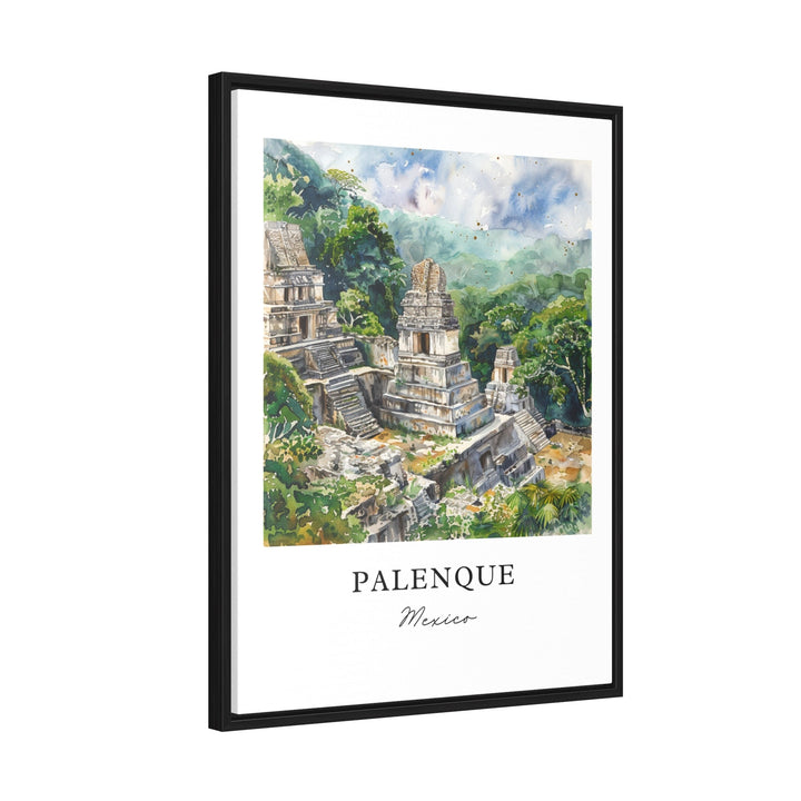 Palenque Wall Art, Palenque Mexico Print, Chiapas MX Watercolor, Palenque Mexico Gift,