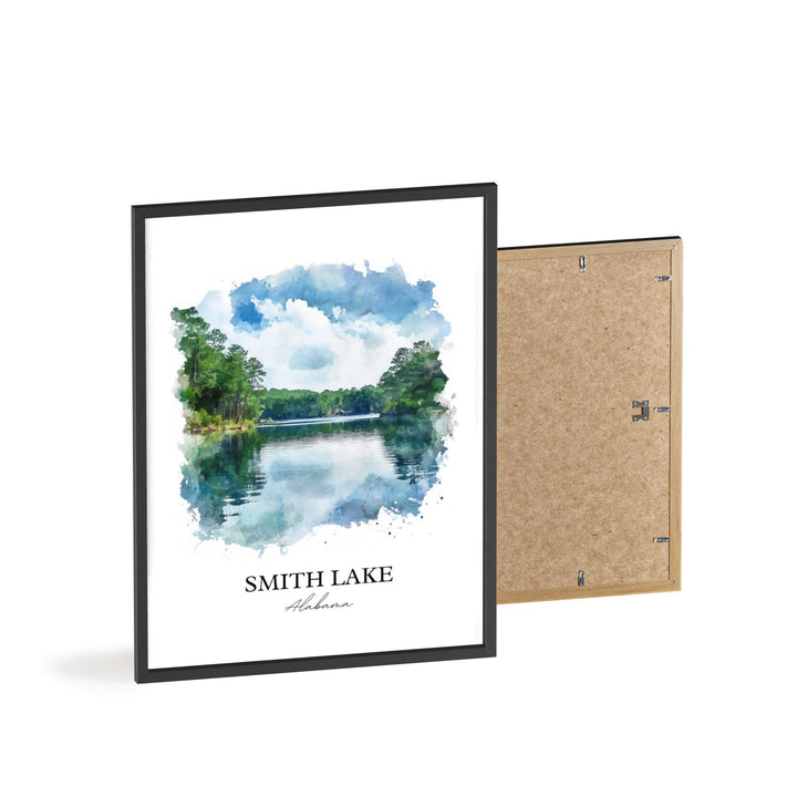 Smith Lake AL Wall Art, Haleyville Print, Alabama Watercolor Art, Smith Lake Alabama Gift, Travel Print, Travel Poster, Housewarming Gift