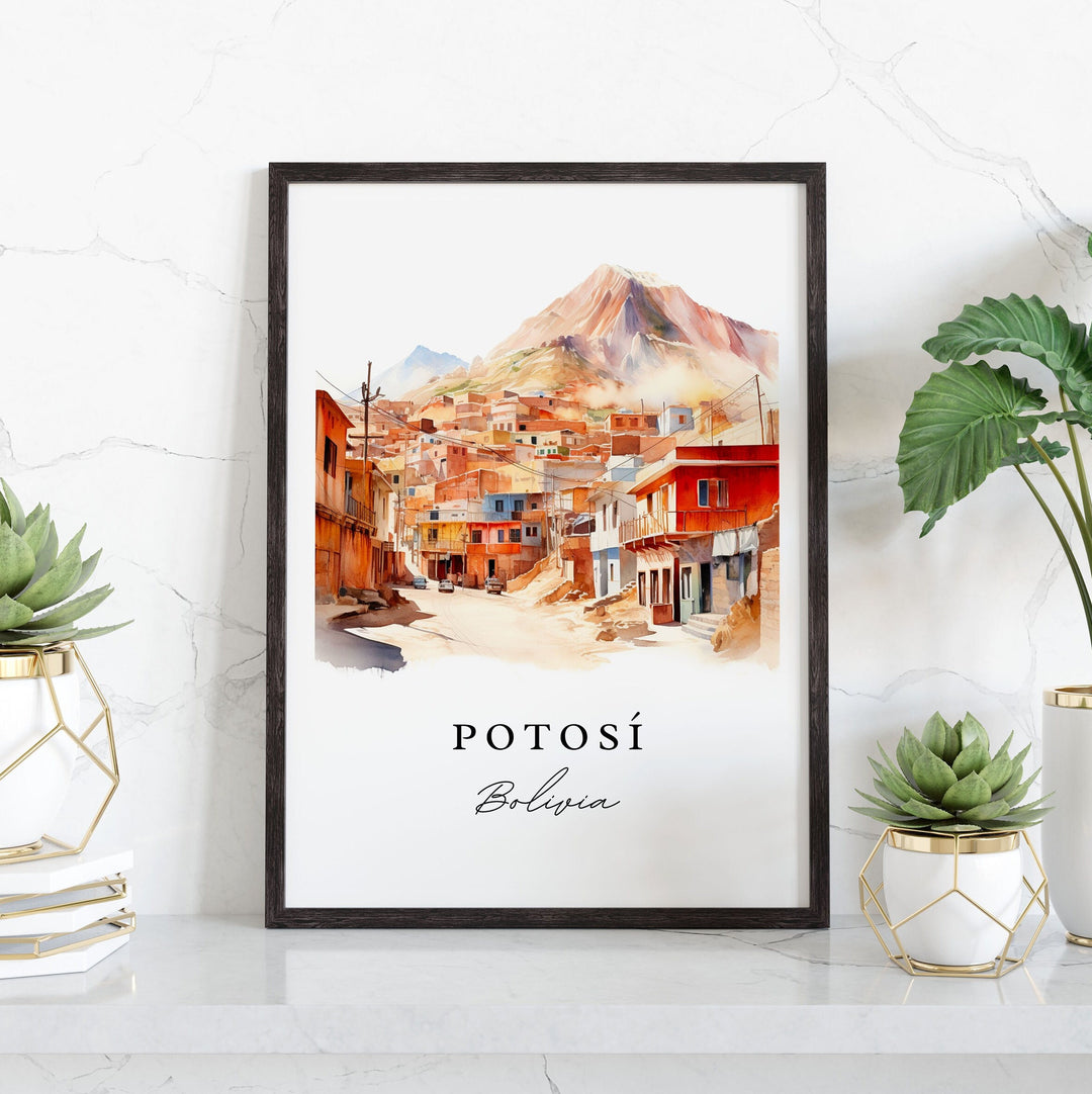 Potosi wall art - Bolivia, Potosi poster print, Potosi Bolivia gift, Birthday present, Potosi Bolivia - Custom Text, Perfect Gift