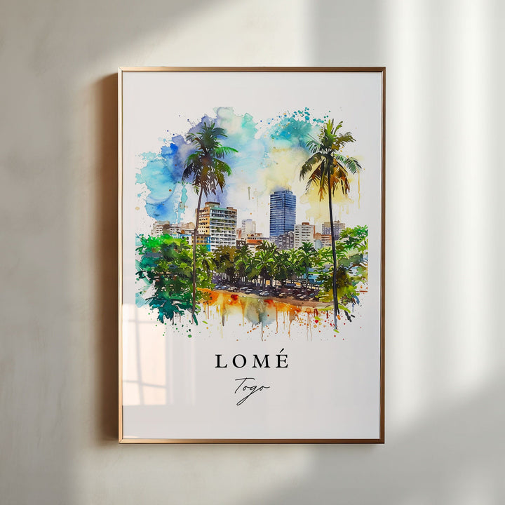 Lome Togo wall art - Togo, Lome print, Lome Wedding gift, Gulf of Guinea gift, Custom Text, Perfect Gift