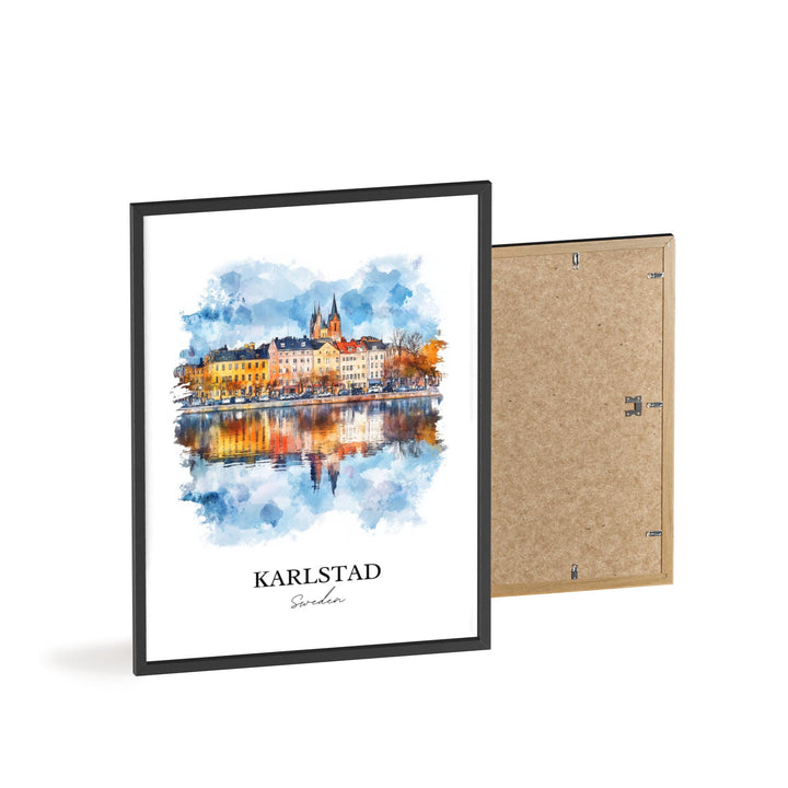 Karlstad Travel Print Wall Art Karlstad Wall Hanging Home Décor Karlstad Gift Art Lovers Sweden Art Lover Gift Karlstad Poster